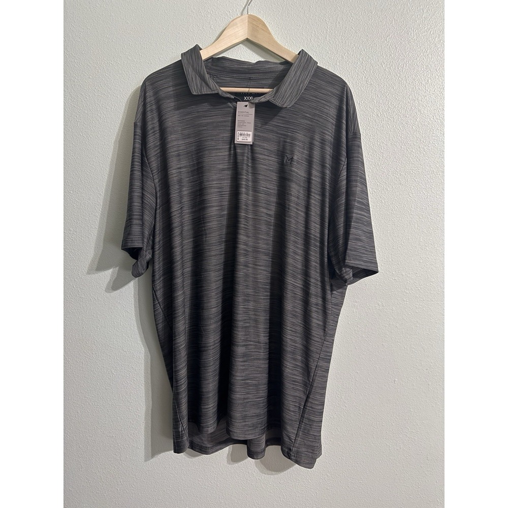 Maven Co-op Polo Shirt Mens 3X Striped Gray Golf Performance Stretch Buckle Golf